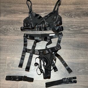 Black Strappy Lingerie Set